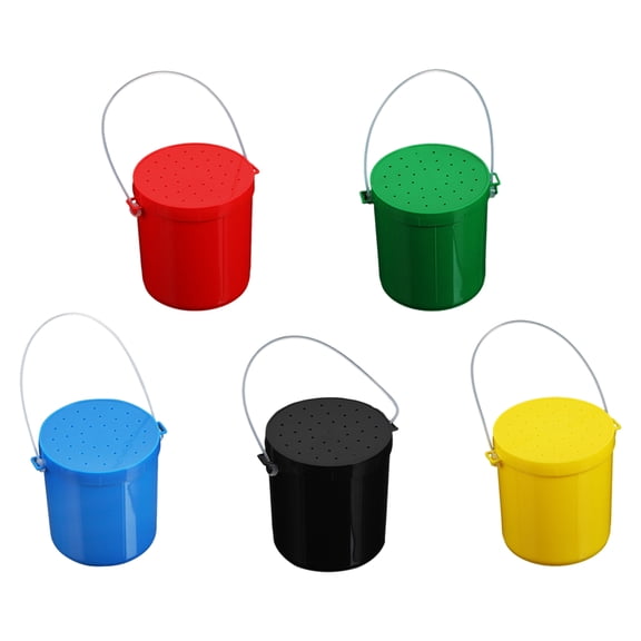 YIFAEUX Live Bait Bucket with Portable Handle Breathable Anti-drop Cover Fishing Earthworm Storage Box Small Live Red Worm Container Fishing Accessories