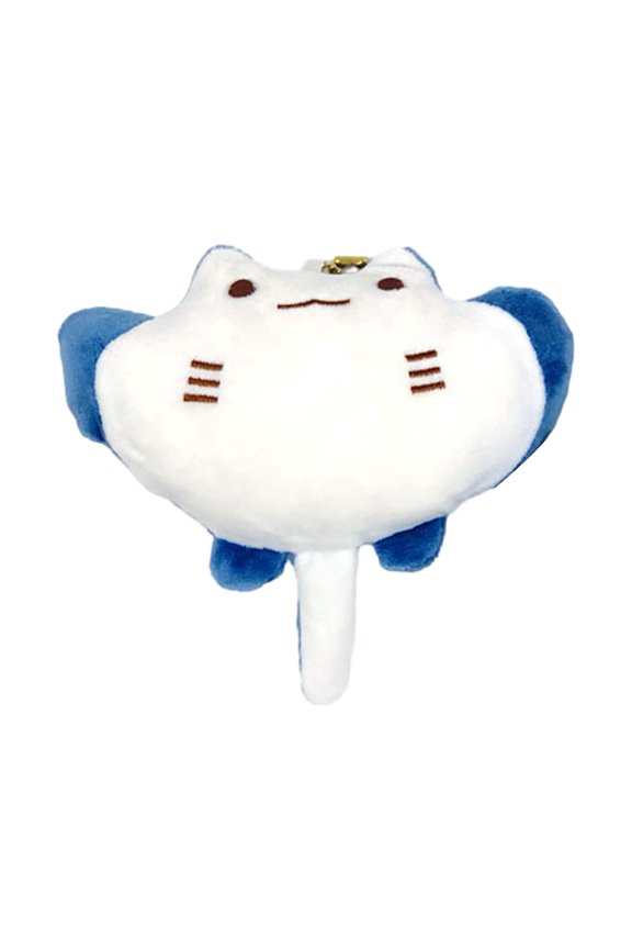 Lovely Devil Rays Fish Plush Pendant Cartoon Marine Animal Doll Plushies Ornament Soft Stuffed Animal Purse Charms Keychain Pendant Girl Toy Gifts