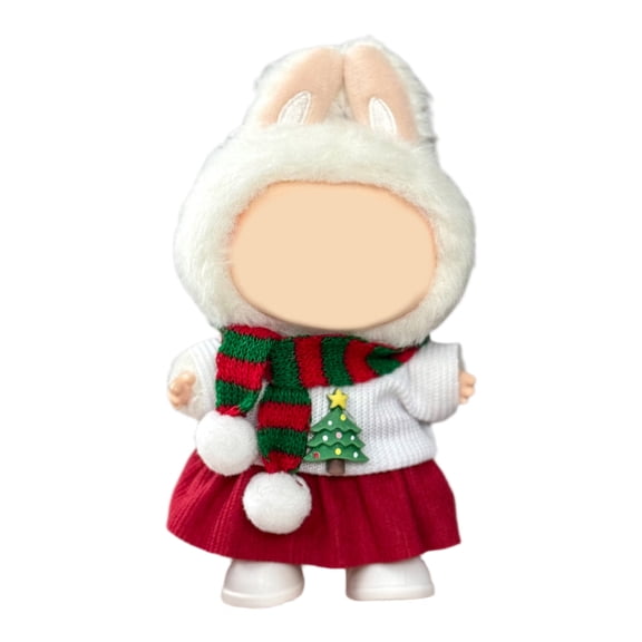 YIFAEUX Mini Plush Doll Clothes Sweater Hat Dress Soft Doll Outfits Easy Wear Christmas Halloween Clothing for 17cm Dolls