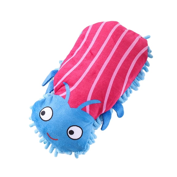 YIFAEUX Mop Insect Squeaky Plush Dog Toy Ladybug Caterpillar Shape Stuffed Crinkle Puppy Chew Toy for Small Dogs