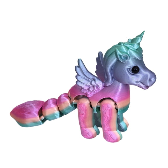 YIFAEUX Movable Joints Flying Horse Figurine 3D Printed Flying Pony Statue Stress Relief Fidget Toy Educational Animal Model Desktop Decoration Ornament