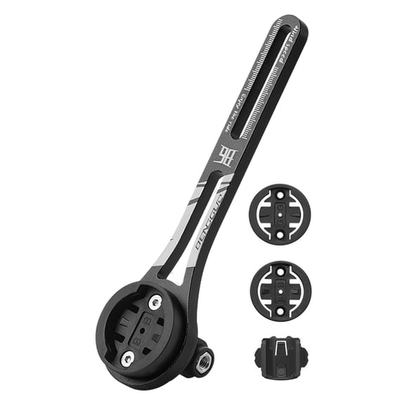 YIFAEUX Out Front Bike Mount Aluminum Alloy Bracket with Replaceable Bike Computer Base Adjustable Integrated Out Front Bicycle Mount for Garmin Edge