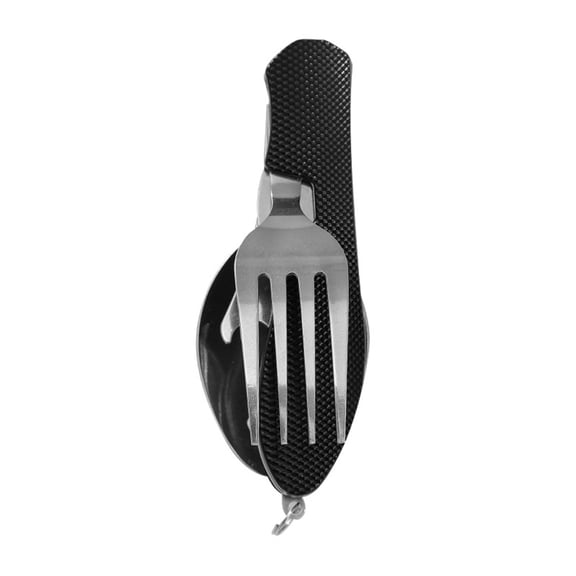 YIFAEUX Outdoor Portable Folding Cutlery Heavy Duty Metal Travel Picnic Hiking Backpacking Multifunctional Detachable Fork Spoon Fruit Cutter Collapsible Flatware Utensils