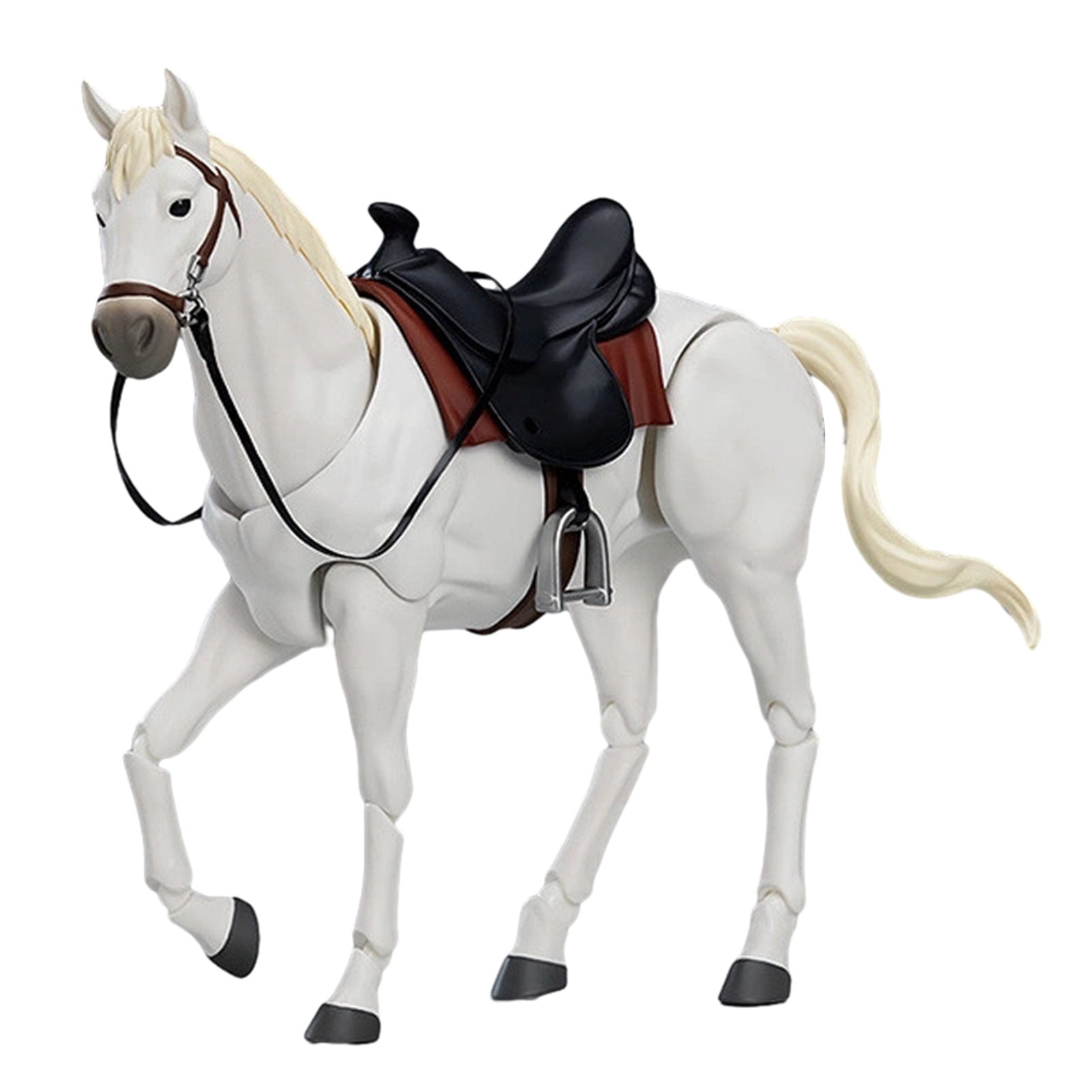 YIFAEUX PVC Horse Figure Movable Joints Simulation Horse Figurine with Saddle Miniature Horse Model Collectible Toy Decoration Ornament
