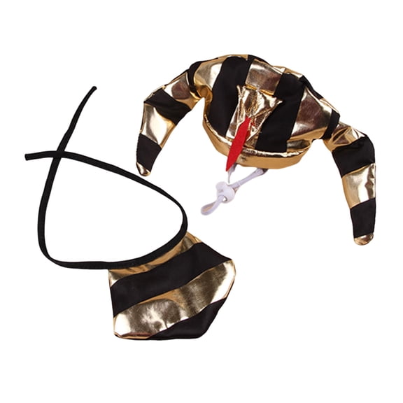YIFAEUX Pet Cosplay Egyptian Pharaoh Costume Set Ancient Pharaoh Hat And Adjustable Bib Set for Small And Medium Cats Dogs