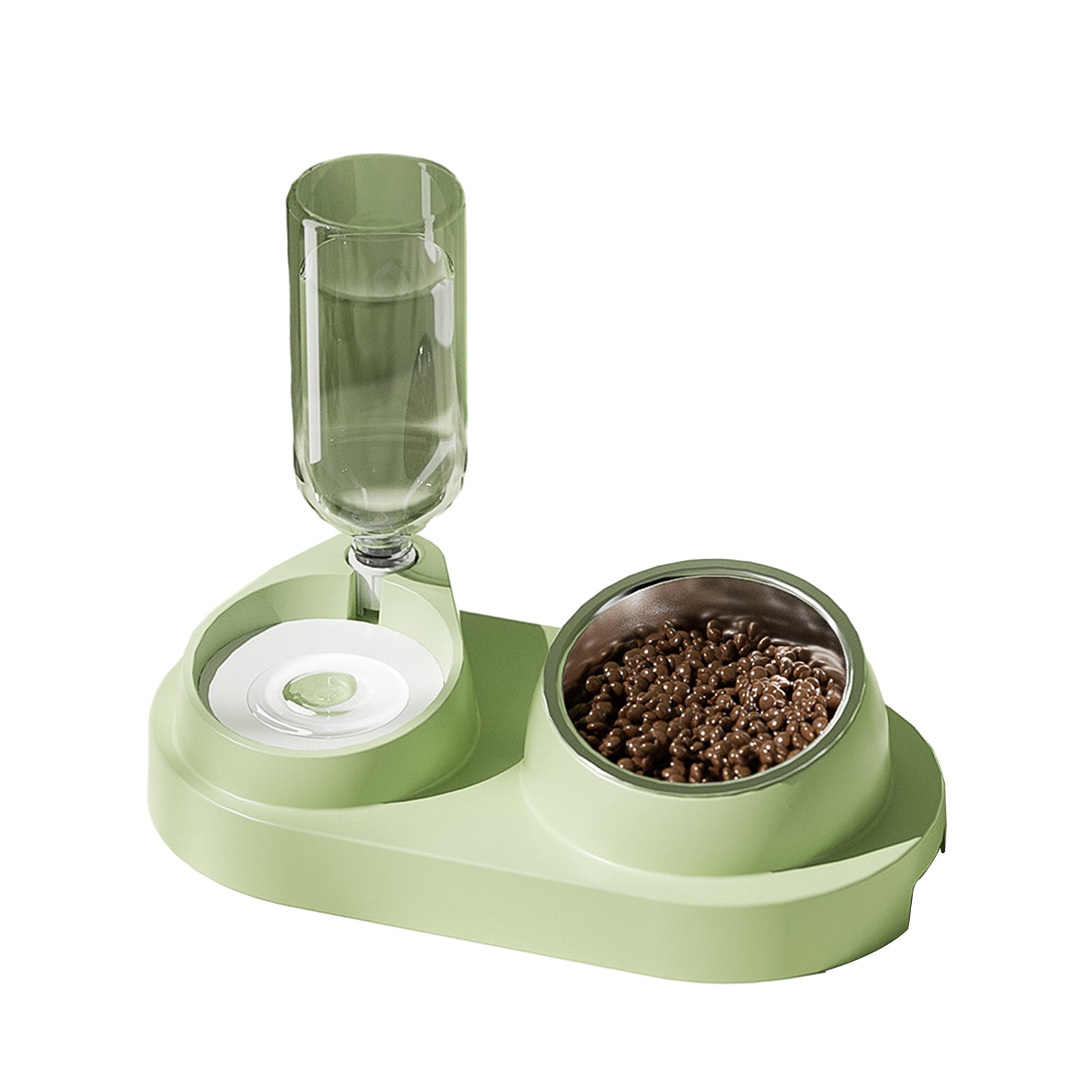 YIFAEUX Pet Feeder 2-in-1 Pet Feeding Bowl Dog Cat Automatic Water Dispenser with Removable Stainless Steel Bowls Pet Supplies