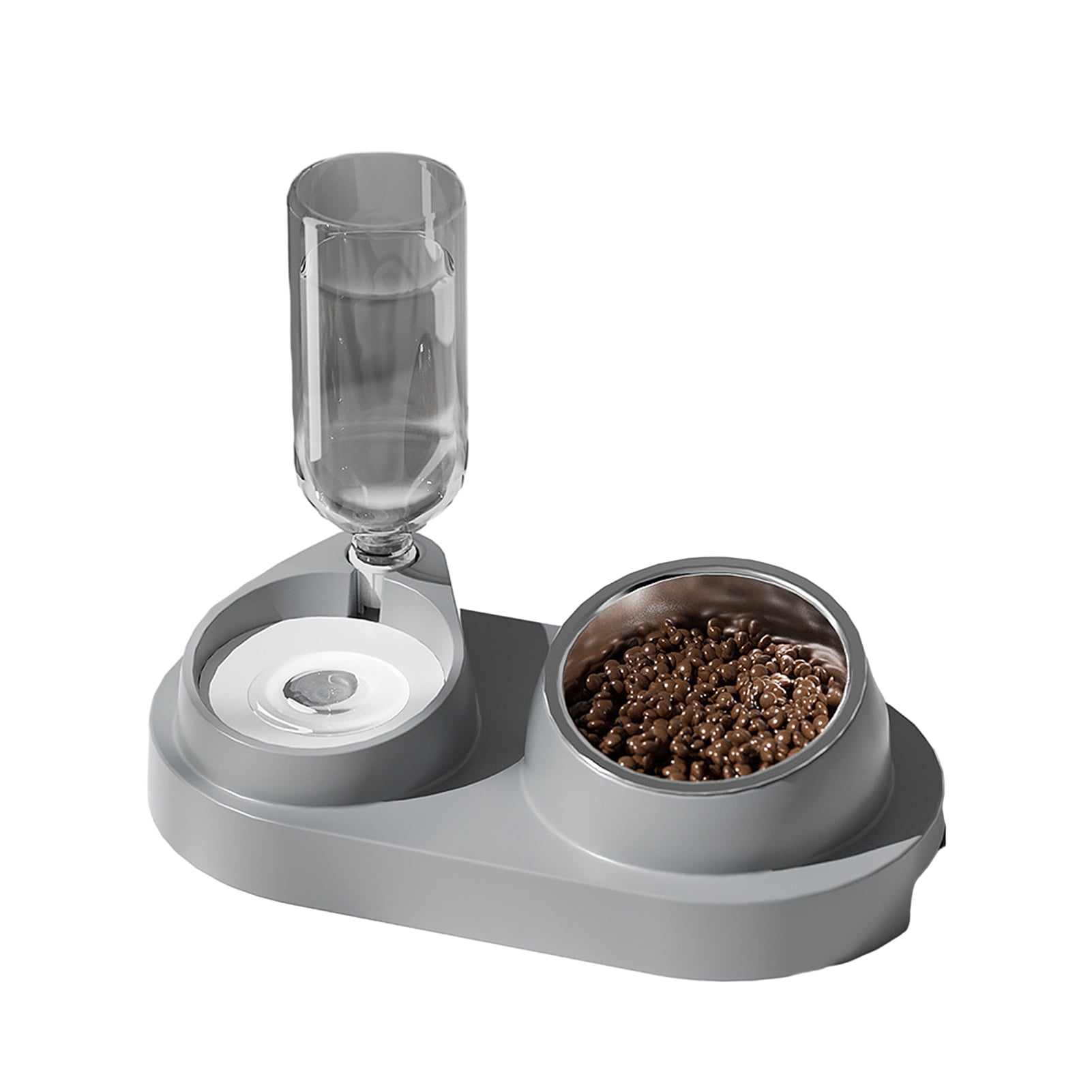 YIFAEUX Pet Feeder 2-in-1 Pet Feeding Bowl Dog Cat Automatic Water Dispenser with Removable Stainless Steel Bowls Pet Supplies