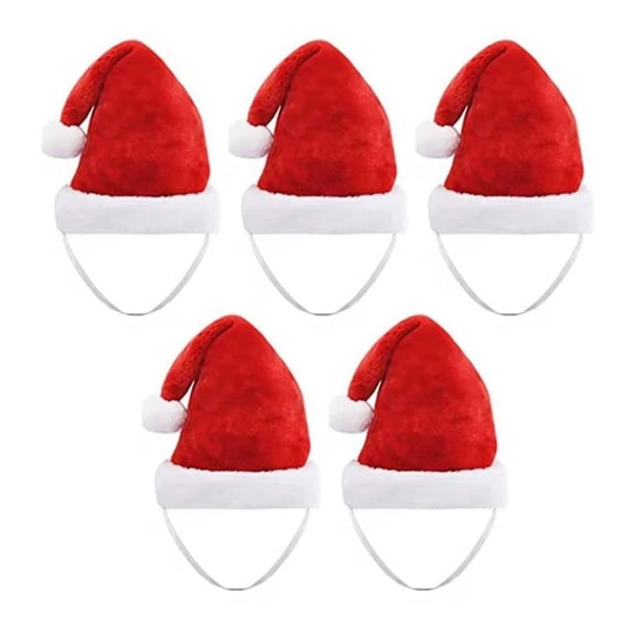 YIFAEUX Pet Santa Hat Red Fleece Santa Claus Hat Dog Cat Dress-up Costume for Puppy Kitten Small Cats Dogs Holiday Cosplay Accessory