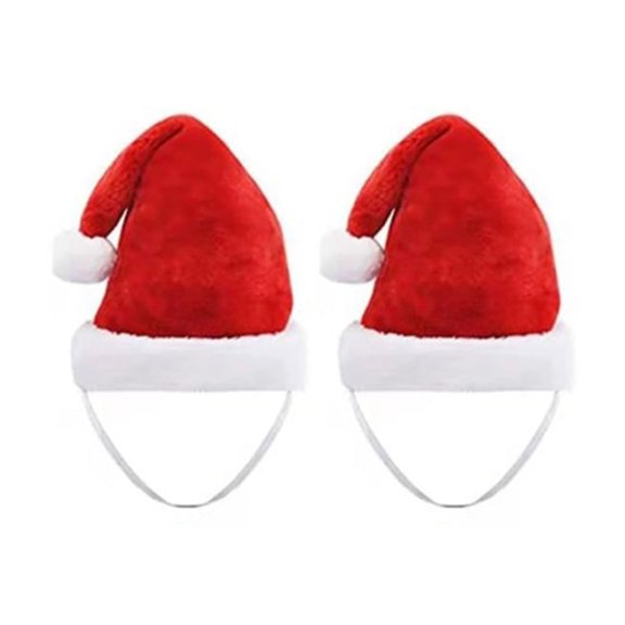 YIFAEUX Pet Santa Hat Red Fleece Santa Claus Hat Dog Cat Dress-up Costume for Puppy Kitten Small Cats Dogs Holiday Cosplay Accessory