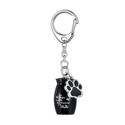 YIFAEUX Pet Urn Keychain Waterproof Moistureproof Cat Cremation Ash Jar Mini Dog Finger Storage Bottle with Puppy Paw Pendant Pet Souvenir