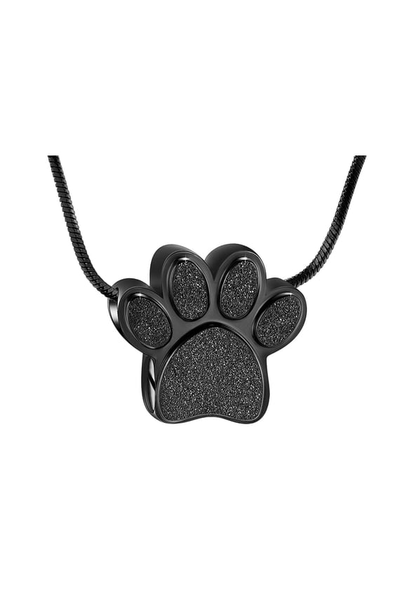 Pet Urn Necklace for Ash Paw Print Cremation Keepsake Mini Urn Pendant Memorial Ash Jewelry for Cat Dog Ash Hair Nails