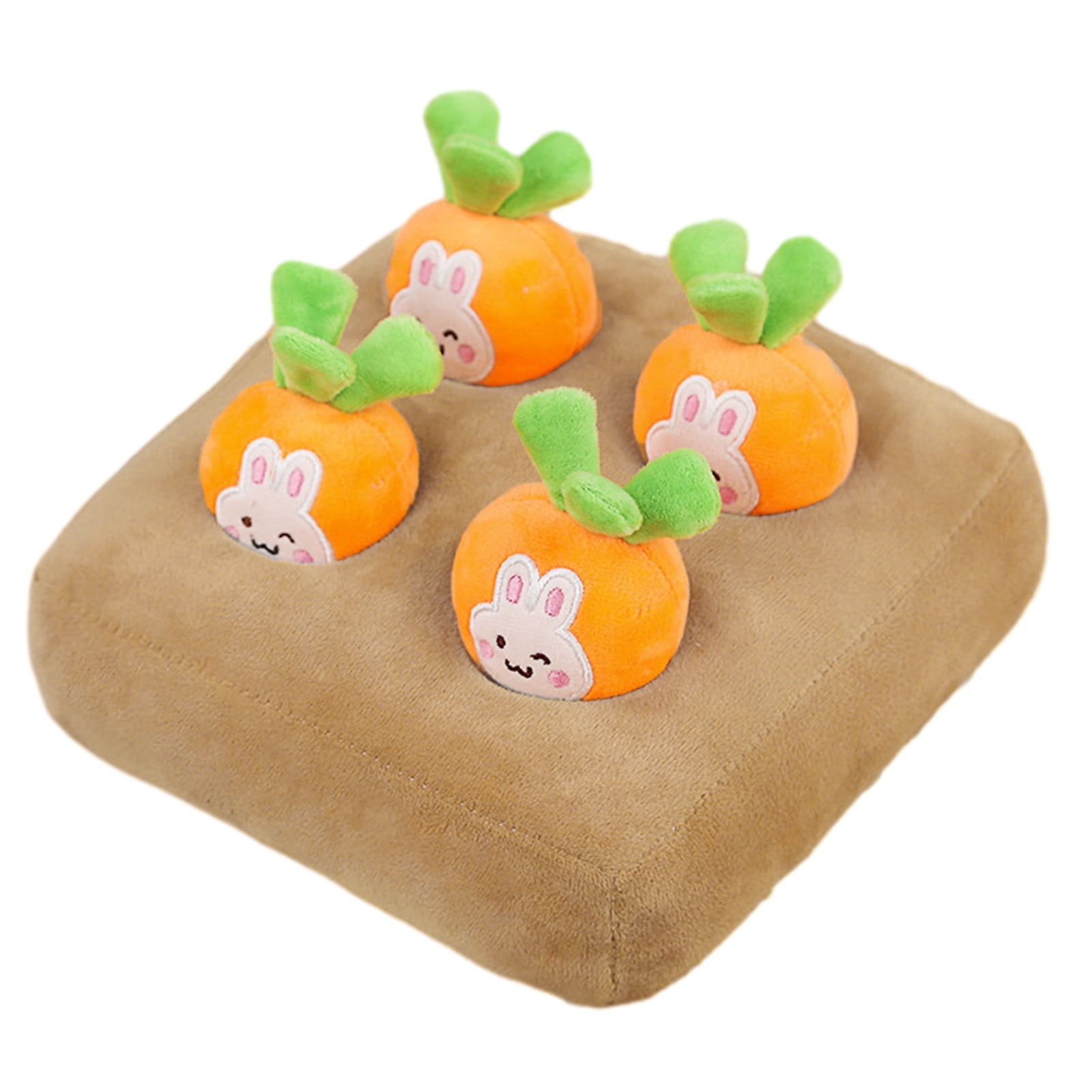 YIFAEUX Pulling Radish Plush Toy Carrot Strawberry Pineapple Shape Fuzzy Soft PP Cotton Stuffed Small Animal Pet Rabbit Foraging Educational Interactive Toy