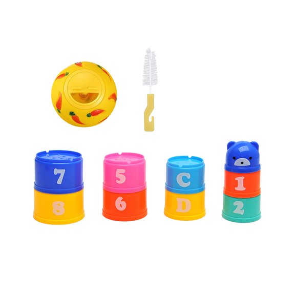 YIFAEUX Rabbit Toy Interactive Stacking Cups Bunny Toy Small Rabbit Hiding Food Toy Hamster Foraging Ball for Small Pet