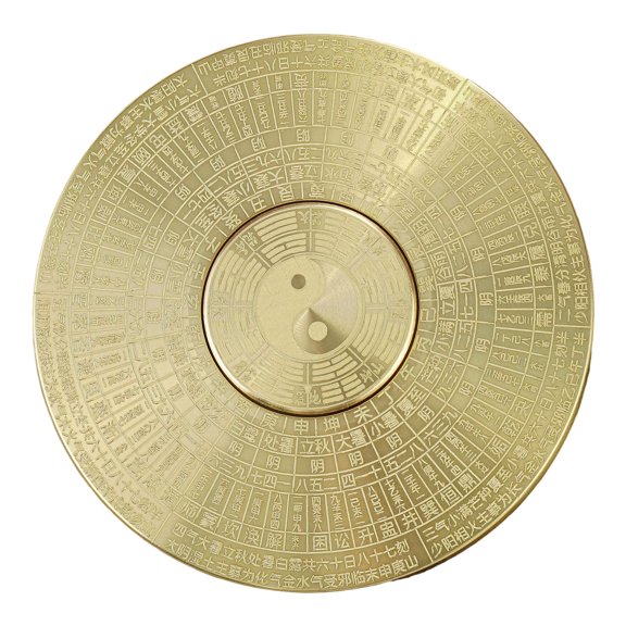 YIFAEUX Rotatable Feng Shui Compass Rustproof Retro Style Chinese Tai Chi Bagua Brass Compass Desktop Decoration