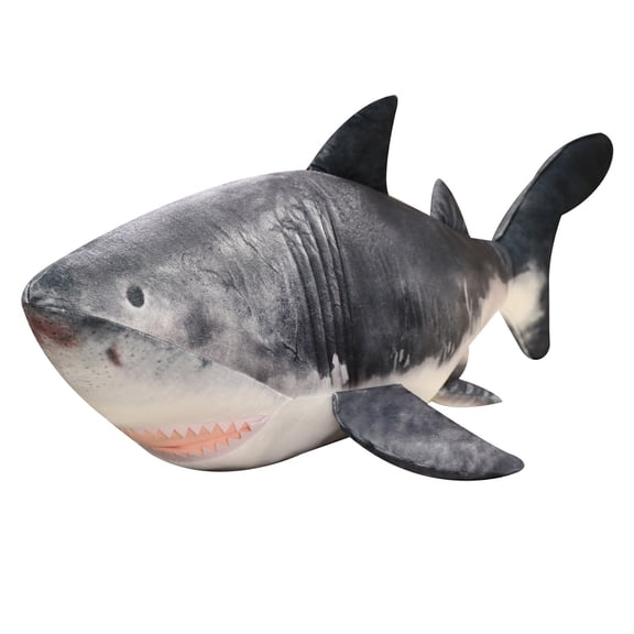 YIFAEUX Shark Plush Doll 22" Realistic Grey Shark Pillow Soft Stuffed Animal Shark Cuddle Toy Unique Gift for Children