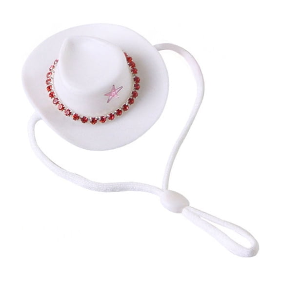 YIFAEUX Small Animals Hats Hamster Mini Cowboy Hat Rhinestone Star Design Tiny Pet Hat Costume Accessories for Guinea Pig Rabbit