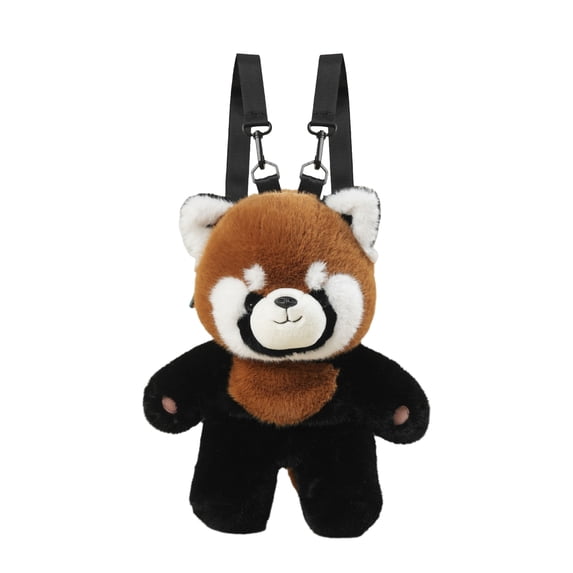 YIFAEUX Wearable Plush Animal Backpack Realistic Panda Raccoon Stuffed Toy Soft Zoo Themed Gift for Children