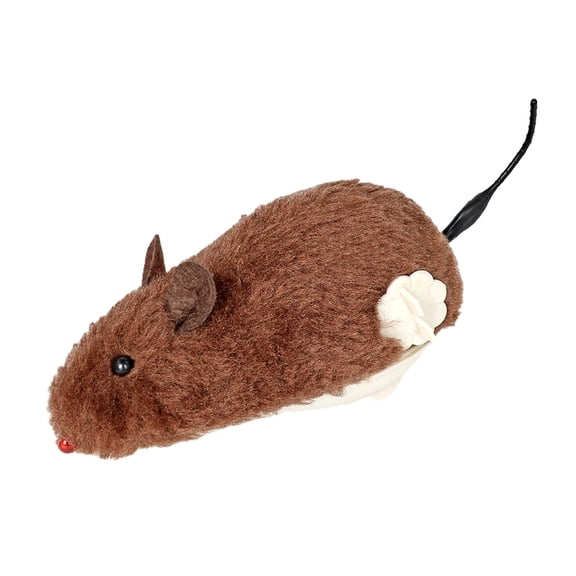 YIFAEUX Wind-Up Mouse Cat Toy Plush Mouse with Rotating Tail Automatic Moving Mouse Interactive Cat Toy for Pounce Chasing Hunting Instinct Simulation