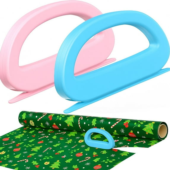 YIFEI 2-Pack Wrapping Paper Cutter Sliding Gift Wrap Cutter Tool for Rolls & Sheets, Left & Right Hand Friendly, Holiday & Everyday Gift Packaging