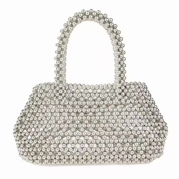 YIFEI Acrylic Beaded Handbag Top-handle Clutch Evening Tote Bag for Wedding Party