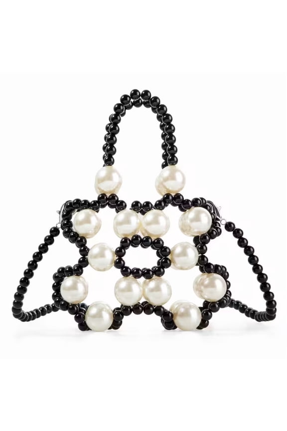 Acrylic Beaded Hollow Out Handbag Purse Evening Bag for Wedding Party