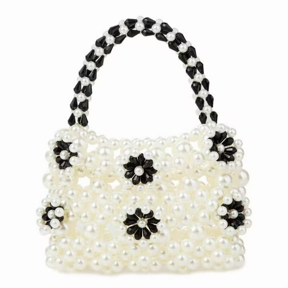 YIFEI Acrylic Pearl Beaded Handbag Floral Evening Clutch Bag for Wedding Party