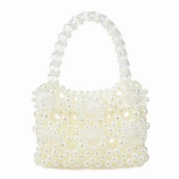 YIFEI Acrylic Pearl Beaded Handbag Floral Evening Clutch Bag for Wedding Party