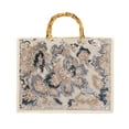 thumbnail image 1 of YIFEI Bamboo Handle Sequin Embroidered Floral Tote Bag Evening Handbag for Wedding Party, 1 of 6