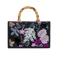 thumbnail image 1 of YIFEI Bamboo Handle Sequin Embroidered Tote Floral Clutch Evening Bag for Wedding Party, 1 of 6