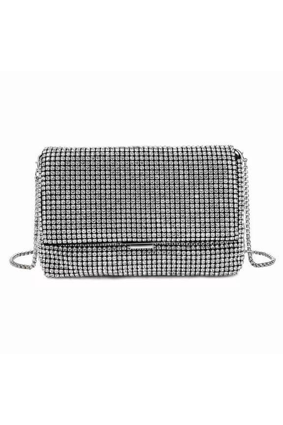 Rhinestone Evening Shoulder Bag WOC Crystal Clutch with Detachable Strap Sparkling Purse for Wedding Party