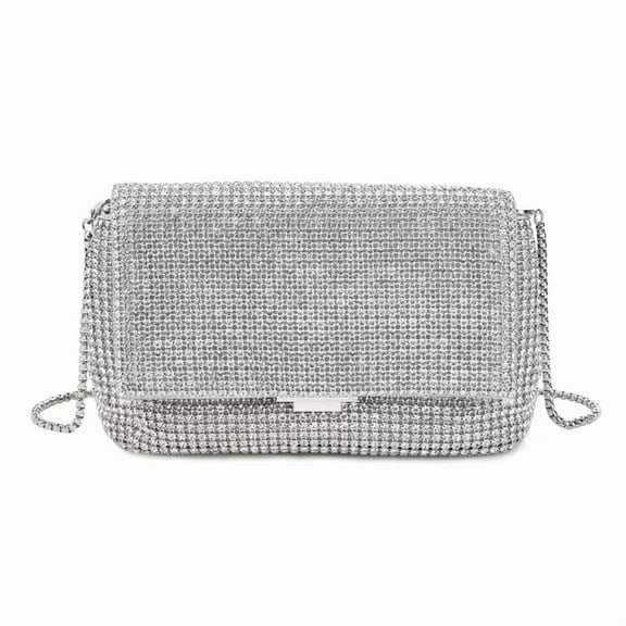 YIFEI Rhinestone Evening Shoulder Bag WOC Crystal Clutch with Detachable Strap Sparkling Purse for Wedding Party