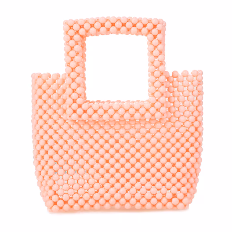 Women Acrylic Beaded Square Tote Handbag Evening bag for Daily Use Wedding Party