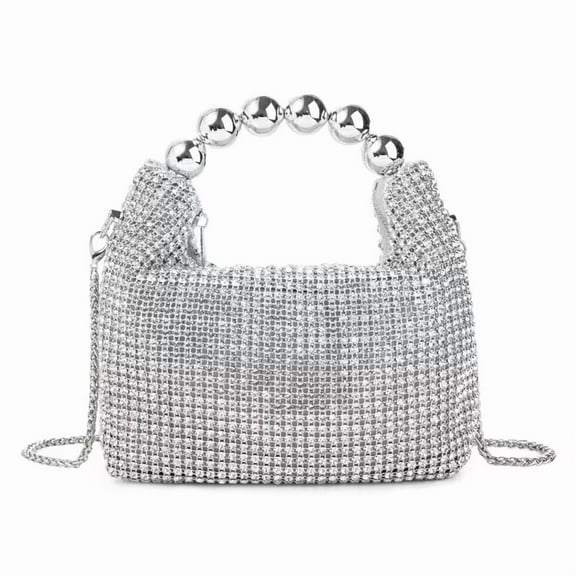 YIFEI Women Rhinestone Beaded Evening Bag Sparkling Clutch with Detachable Strap for Wedding Party