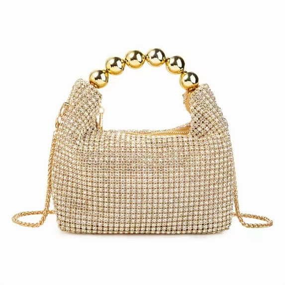 YIFEI Women Rhinestone Beaded Evening Bag Sparkling Clutch with Detachable Strap for Wedding Party