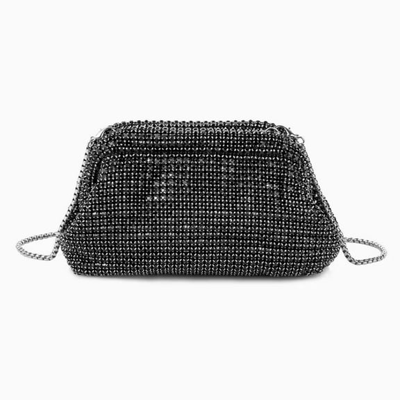 YIFEI Women Rhinestone Evening Shoulder Bag Clutch with Detachable Strap Crystal Purse