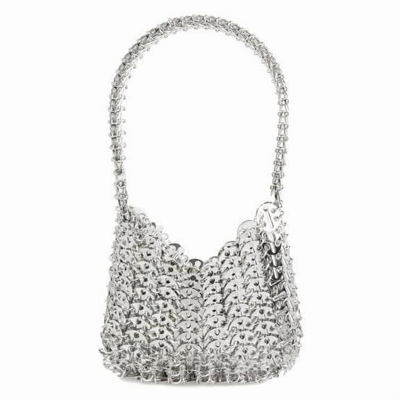 YIFEI Women's Metallic Disc Party Handbag - Metal Sequin Top Handle Bag for Party