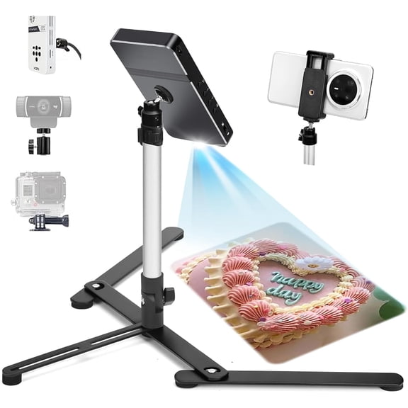 YIFMEIG Overhead Tripod for Mini Projector - Phone Holder,Camera Stand,Webcam,Stronger Support with Clip Cookie Decorating,eaching Online Live Streaming and Showing 360 Rotation