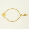 thumbnail image 1 of YIFSIY 18K Gold Plated Initial Letter T Bracelet Stainless Steel Hollow Letter Adjustable Bracelet for Women, 1 of 4
