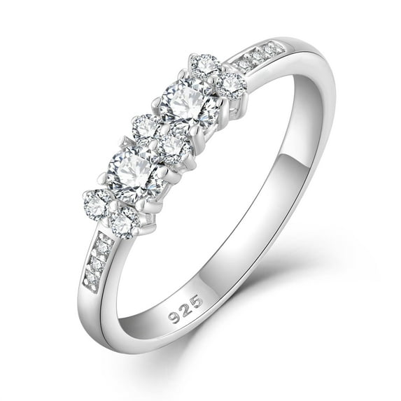YIFSIY Engagement Rings for Women 925 Sterling Silver Birthstone April Diamond Promise Wedding Band Ring Anniversary Jewelry Size 5