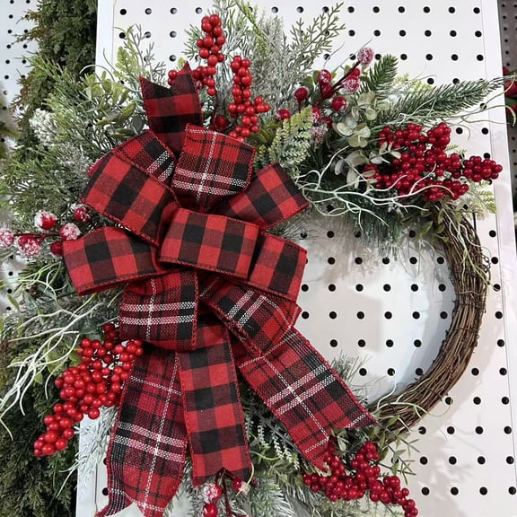 YIFUNIN Christmas Kitchen Cabinet Wreaths, 40cm 3D Christmas Vine Wreath for Decorating Kitchen or Doors Indoor and Outdoor Holiday Decor