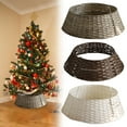 thumbnail image 1 of YIFUNIN Large 50x65cm Rustic Christmas Tree Collar, Woven Wicker Tree Base Stand Cover for Artificial Holiday Decoration Ring Skirt Basket, 1 of 3