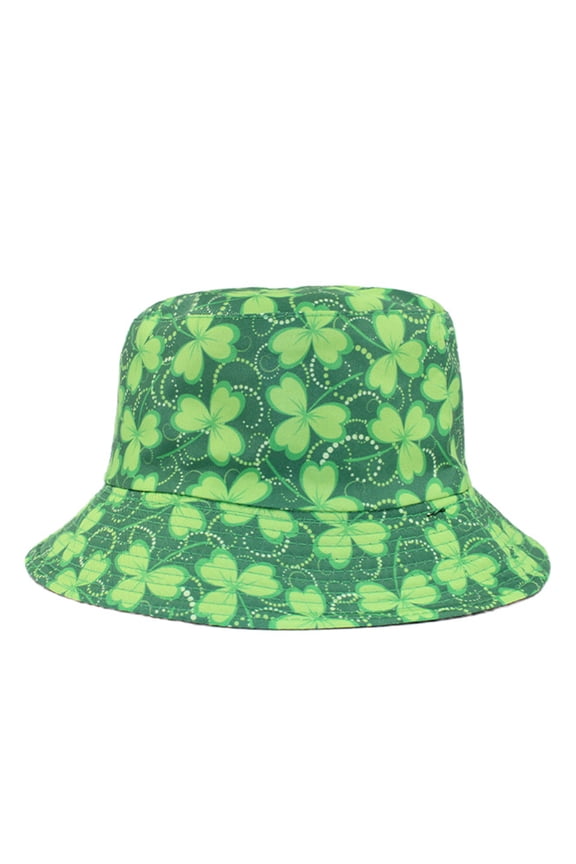 Men's and Women's St. Patrick's Day Fisherman Hat, Double-Sided Reversible Bucket Hat for Big Head, Outdoor Festivals, and Holiday Celebrations,B