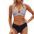 thumbnail image 1 of YIFUNIN Women's Fashion Two Piece Bikini Set with Padded Wireless Bra Swimsuit for Women Beach Pool Swimming Cruise,Dark Gray L, 1 of 3
