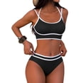 thumbnail image 1 of YIFUNIN Women's High Waist Sporty Bikini Set Two Piece Swimsuits for Women Athletic Summer Beach Swimming Pool Workout,Black L, 1 of 8