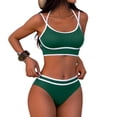 thumbnail image 1 of YIFUNIN Women's High Waist Sporty Bikini Set Two Piece Swimsuits for Women Athletic Summer Beach Swimming Pool Workout,Green XL, 1 of 7