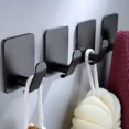 thumbnail image 1 of YIGII Adhesive Hooks - Black Towel Hooks 4 Packs Coat Robe Hooks Stainless Steel Wall Hooks Rustproof and Oil Proof for Kitchen Bathroom, 1 of 1
