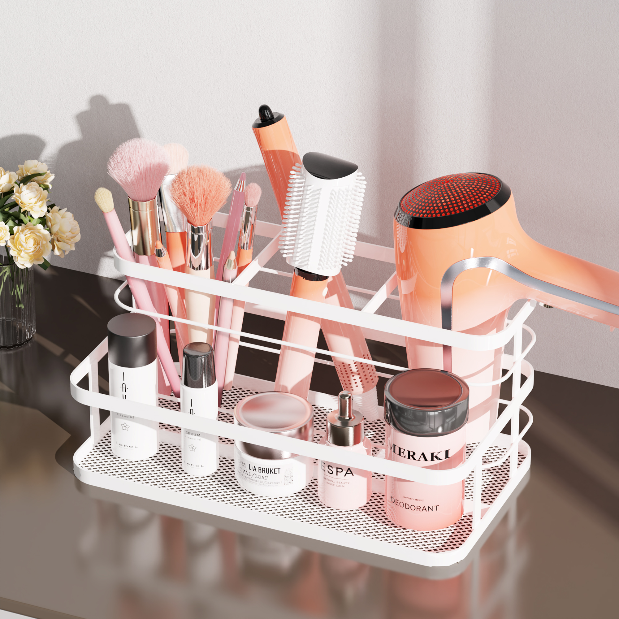 Curling Iron, Flat Iron, Hair Dryer Holder VVS+ White