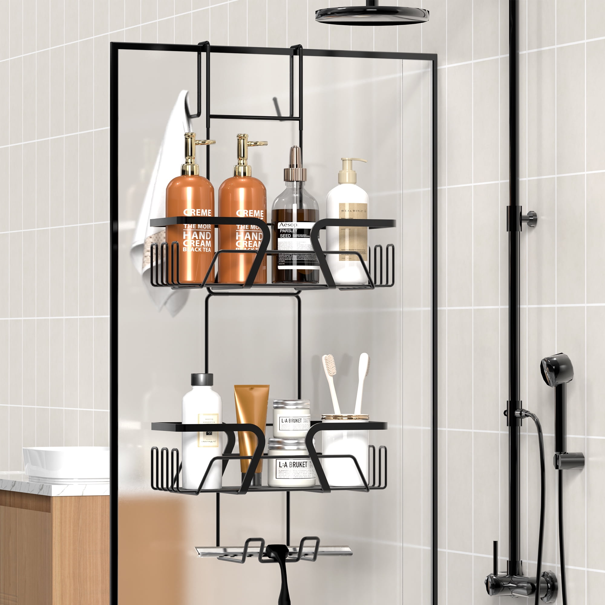 YIGII Hanging Shower Caddy Over the Door No Drilling Shower Shelf