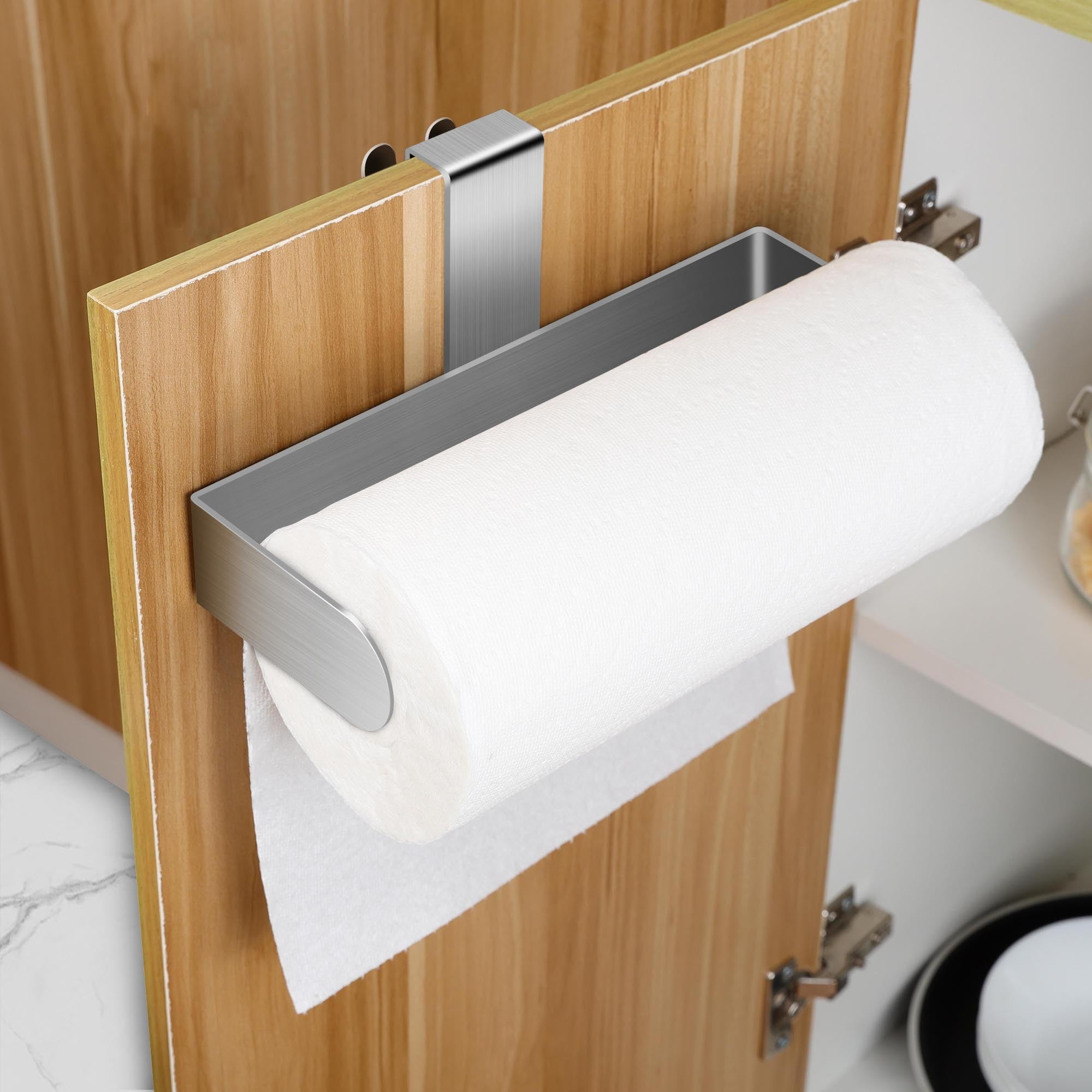 https://i5.walmartimages.com/seo/YIGII-Over-the-Cabinet-Door-Paper-Towel-Holder-with-Towel-Hooks-Hanging-Paper-Towe-Holder-304-Stainless-Steel-Kitchen-Paper-Towel-Rack_d4243030-ac10-4471-9620-8deb7ce377f8.1d701046b199a4623e2111cf395b34f5.jpeg
