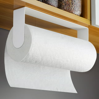 Self Adhesive Paper Towel Holder Under Kitchen Cabinet, Vanwood Paper Towel  Rack Stick on Wall, Matte Black Paper Holder Mounted Vertical or